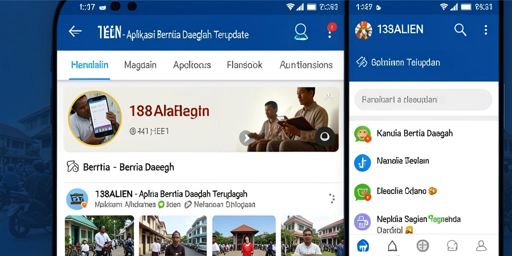 Antarmuka pengguna 138ALIEN saat menampilkan berita daerah terbaru.