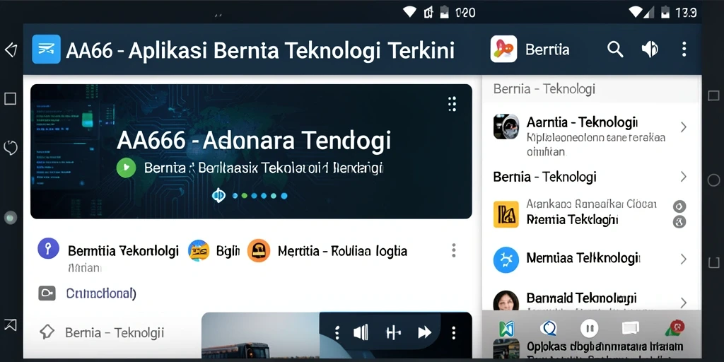 Tampilan antarmuka AA666 dengan berita teknologi terkini.