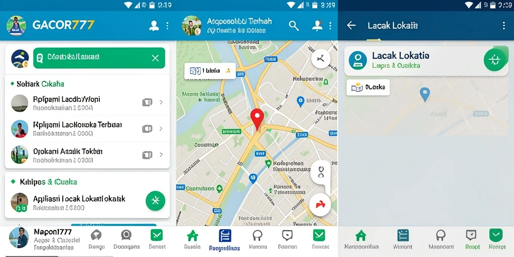 Tampilan antarmuka GACOR777 menunjukkan fitur pelacakan lokasi secara real-time.