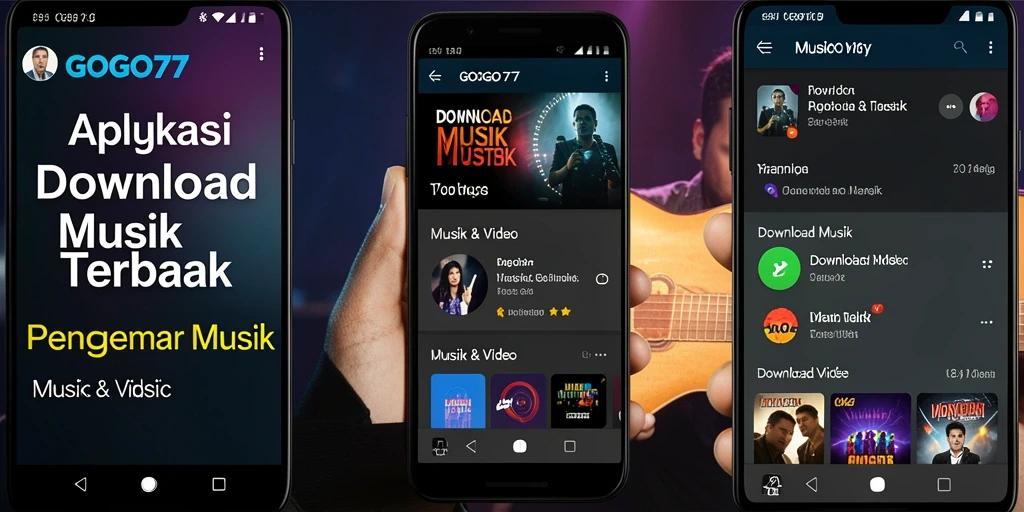 Tampilan antarmuka GOGO77 memudahkan pengguna untuk mengunduh lagu.
