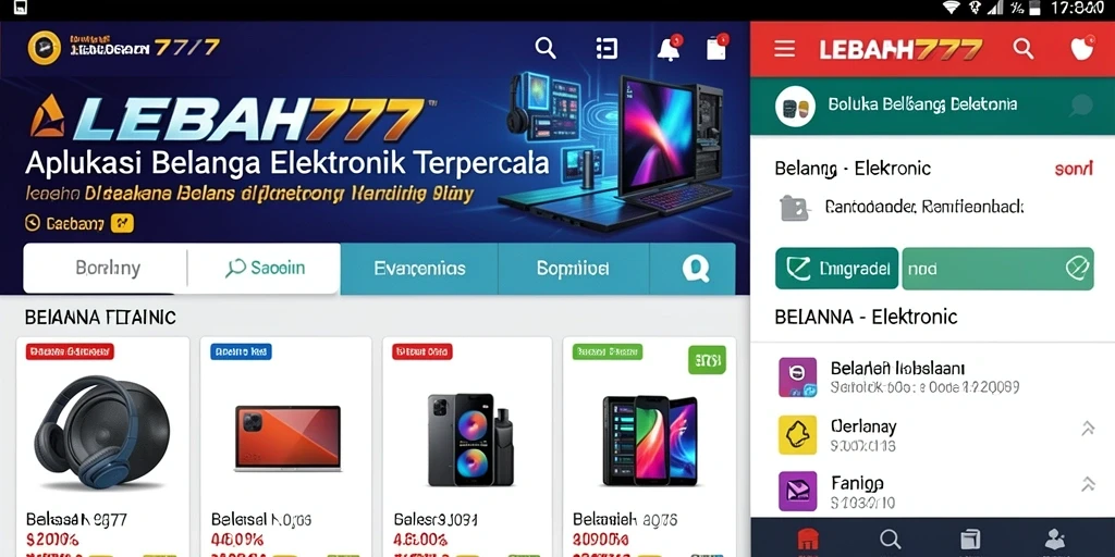 Antarmuka aplikasi LEBAH777 untuk belanja elektronik yang menarik.