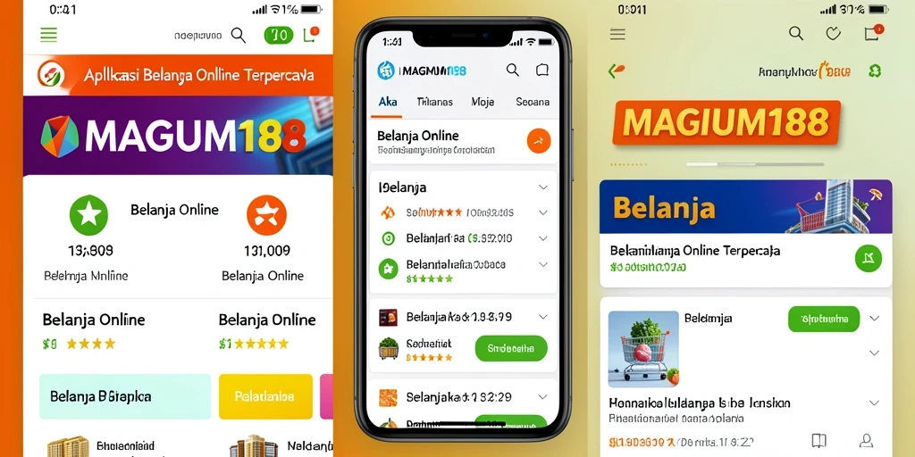 Tampilan antarmuka utama aplikasi MAGNUM188 untuk Belanja Online.