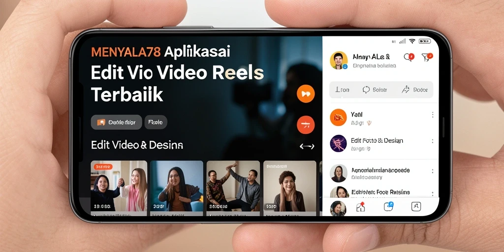 Tampilan antarmuka aplikasi MENYALA78 dengan fitur Edit Video Reels yang menarik.