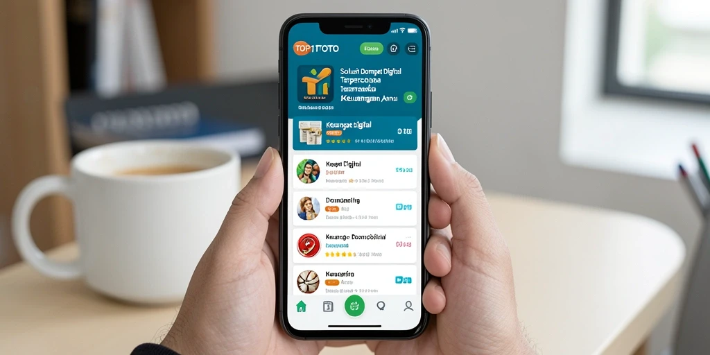 Antarmuka utama TOP1TOTO yang sederhana dan fungsional untuk dompet digital.