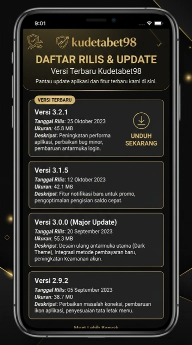 Riwayat Versi Aplikasi kudetabet98 untuk Android